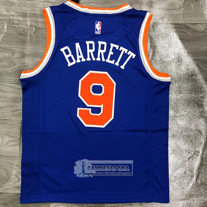 Camiseta New York Knicks RJ Barrett NO 9 Icon Azul